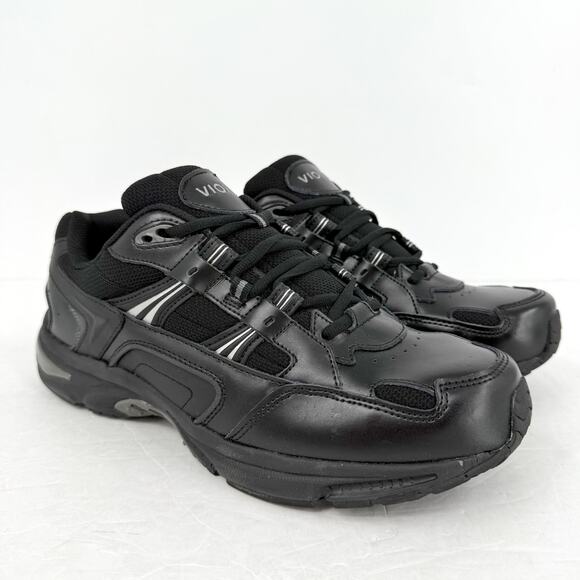 Vionic Mens 23Walk 2.0 Sneakers US 11.5 Wide EU 44.5 Black Leather Athletic NIB - Picture 5 of 14